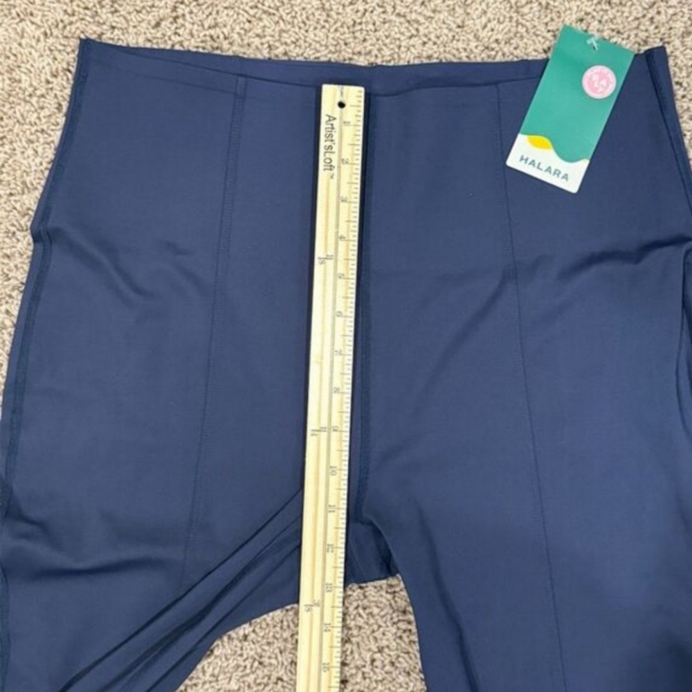 Halara Womens Pants Size XL High Waisted Tummy Control 7/8 Adjustable Hem Blue - Picture 6 of 9